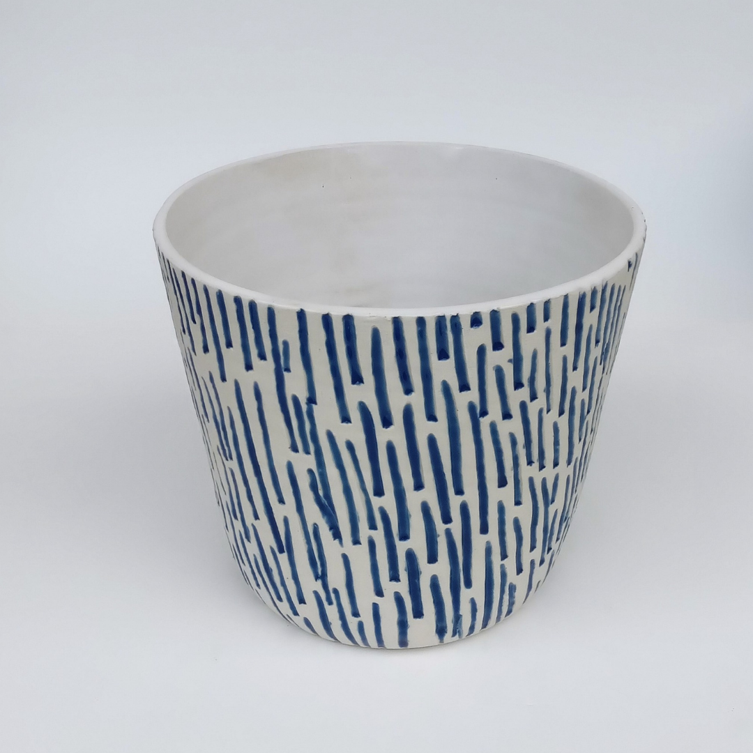Vaso risquinhos azuis